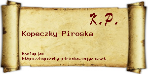 Kopeczky Piroska névjegykártya