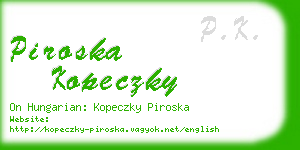piroska kopeczky business card
